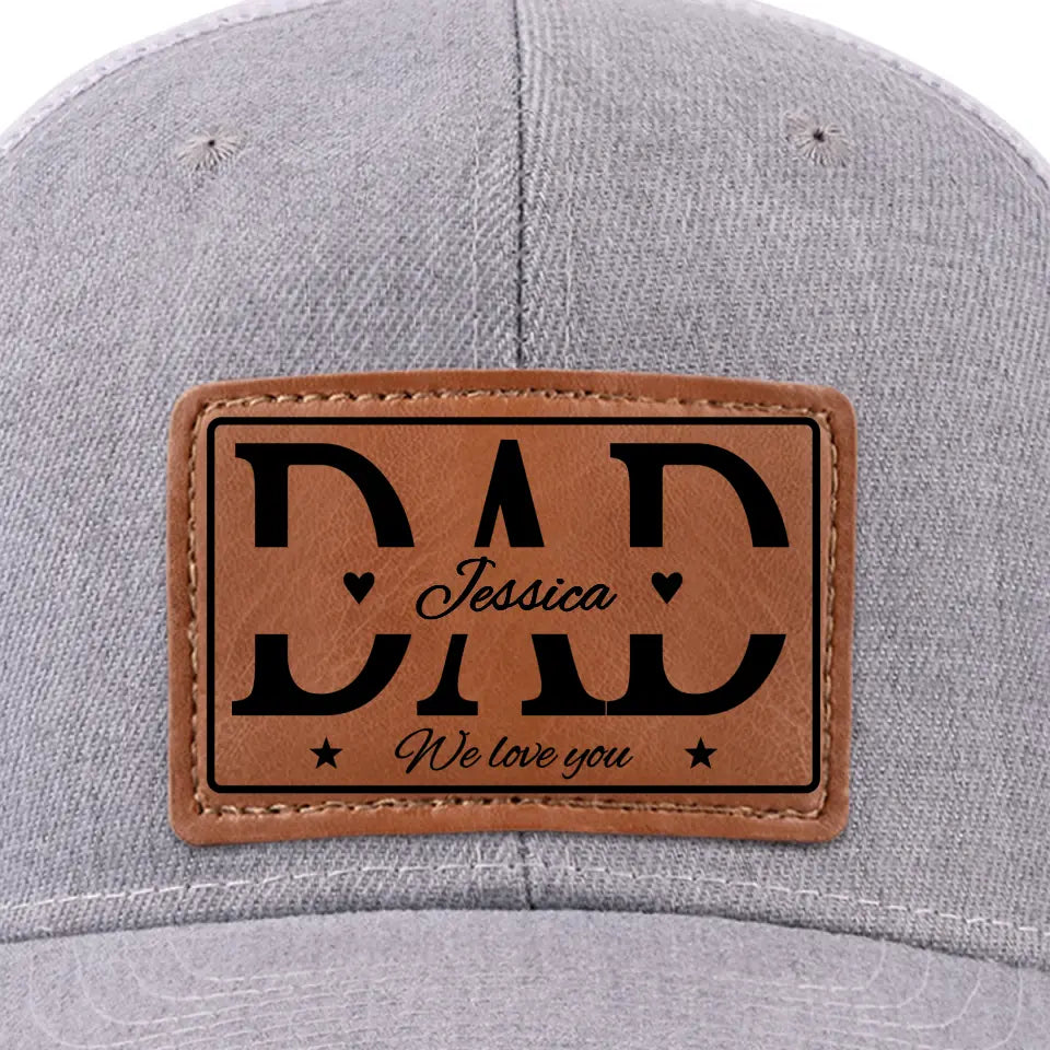 Nous t'aimons papa - Chapeau personnalisé en cuir avec patch - Cadeau pour papa