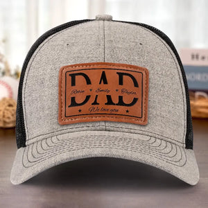 Nous t'aimons papa - Chapeau personnalisé en cuir avec patch - Cadeau pour papa