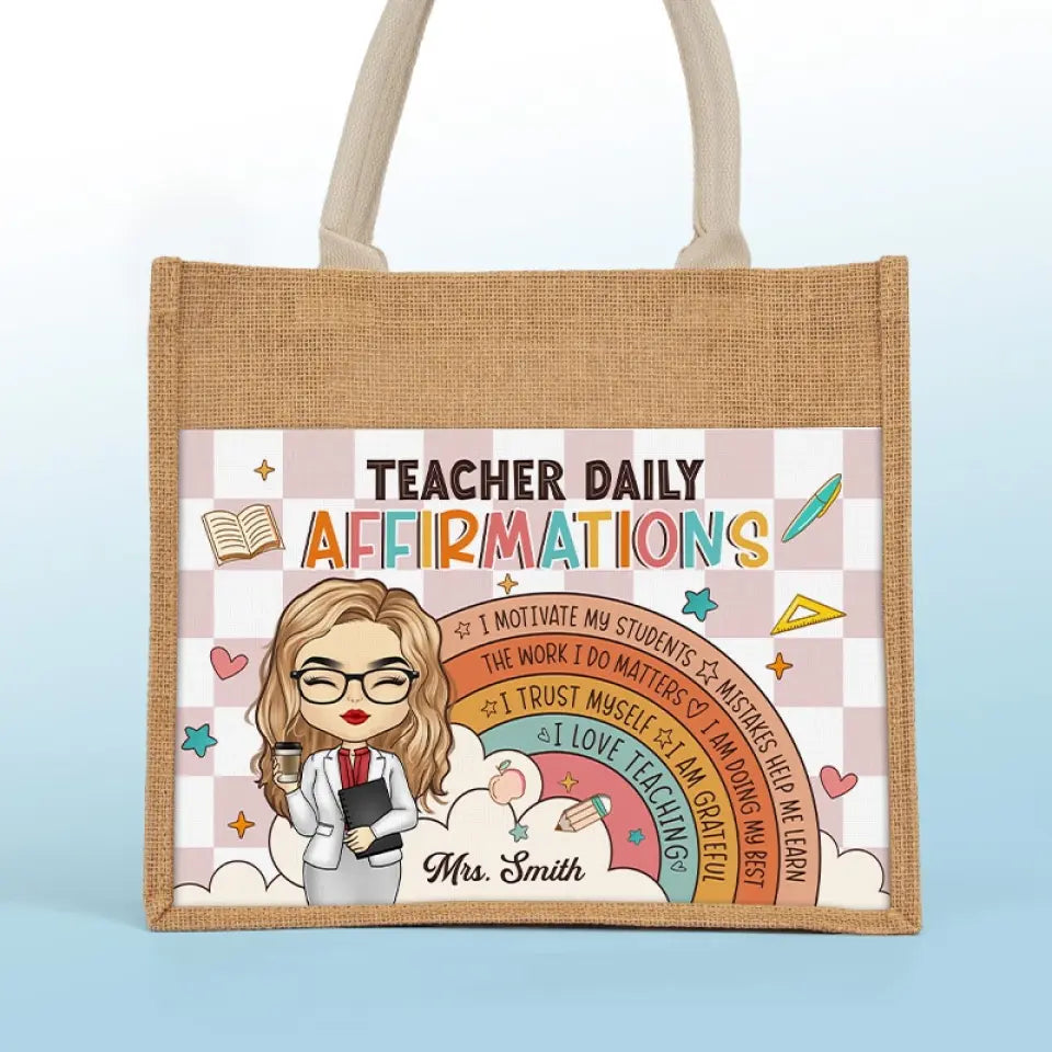 Alimenter le moteur du futur - Sacs fourre-tout personnalisés pour enseignants, sacs fourre-tout en jute, sacs de plage - Cadeau pour enseignants