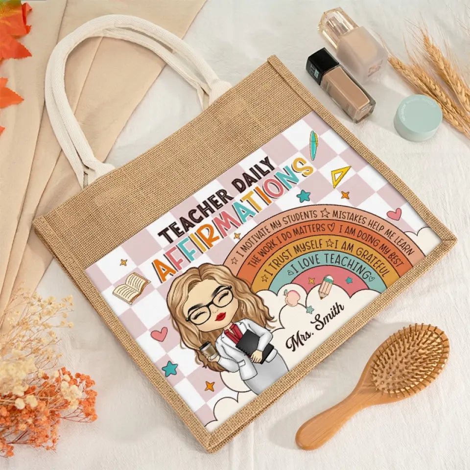 Alimenter le moteur du futur - Sacs fourre-tout personnalisés pour enseignants, sacs fourre-tout en jute, sacs de plage - Cadeau pour enseignants