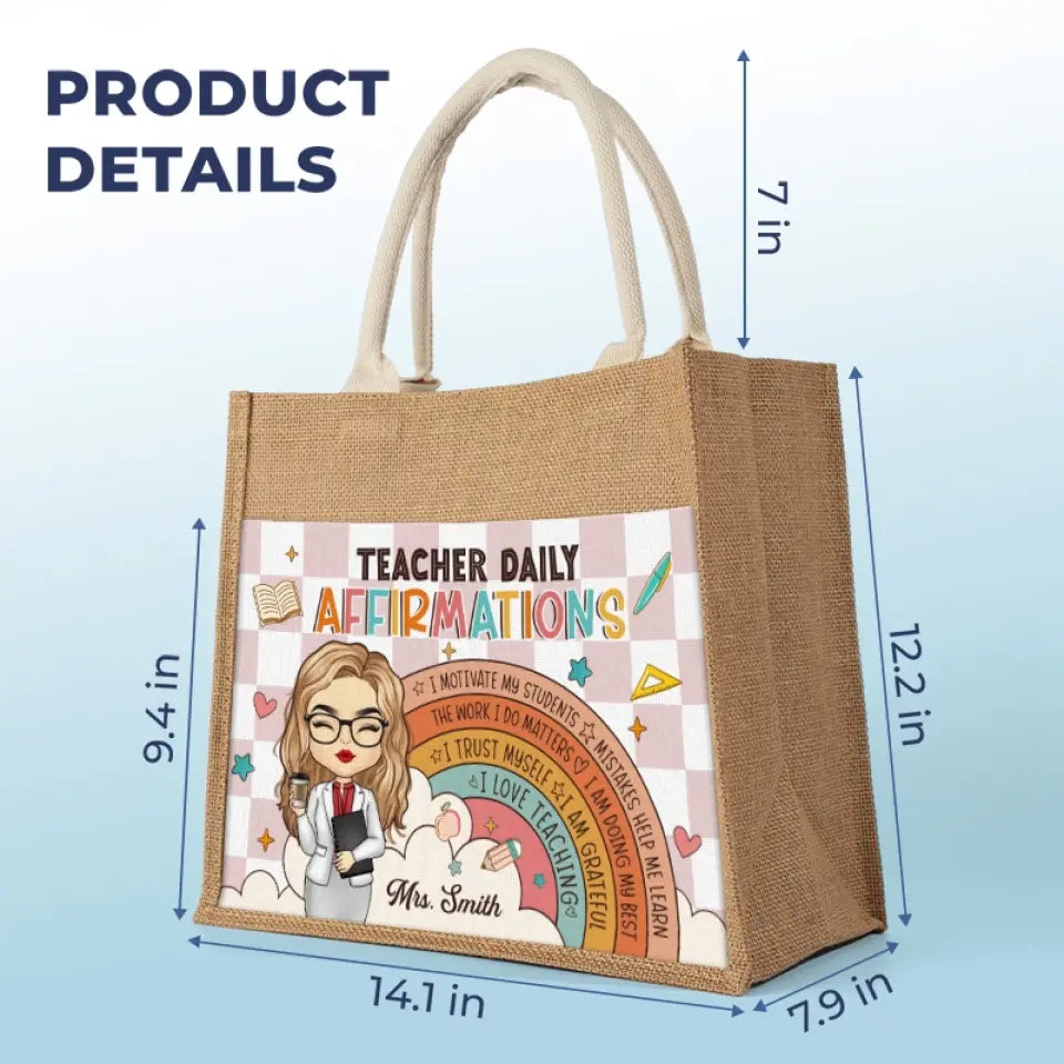 Alimenter le moteur du futur - Sacs fourre-tout personnalisés pour enseignants, sacs fourre-tout en jute, sacs de plage - Cadeau pour enseignants