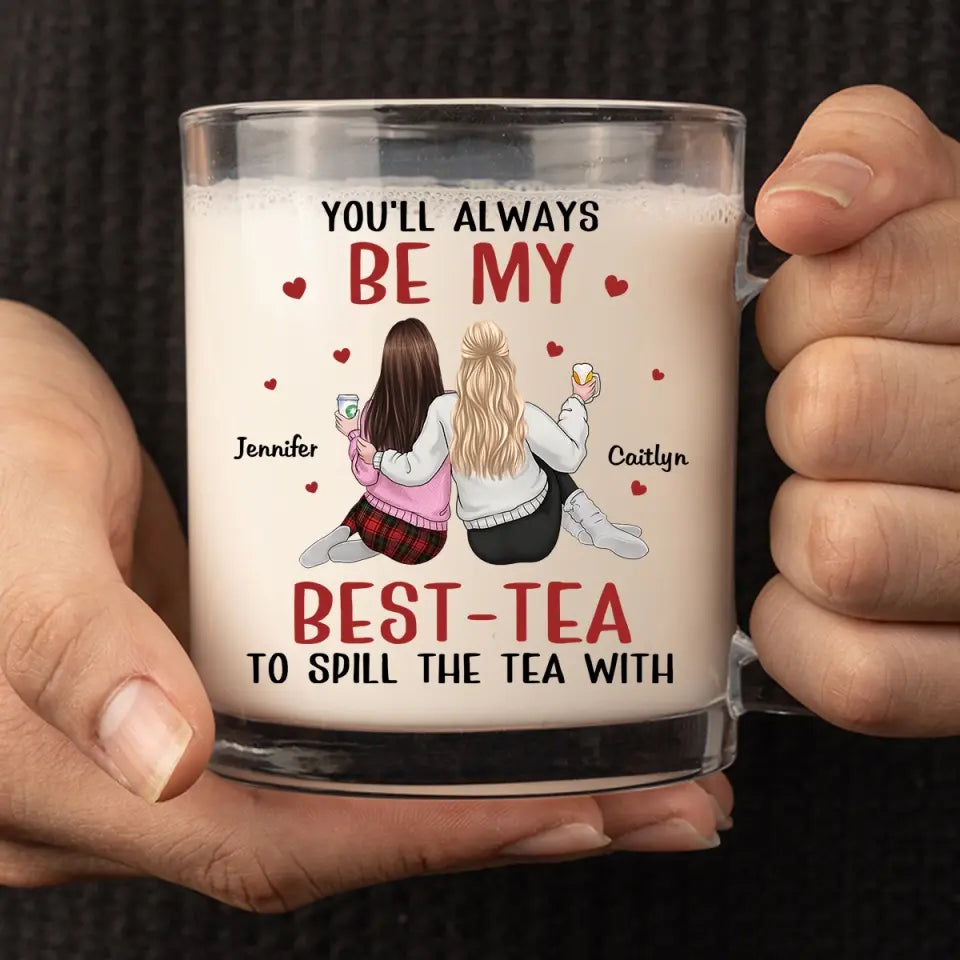 Ensemble, c'est toujours mieux ! Mug en verre personnalisé « Meilleur ami » – Cadeau pour les meilleures amies, les meilleures amies et les sœurs