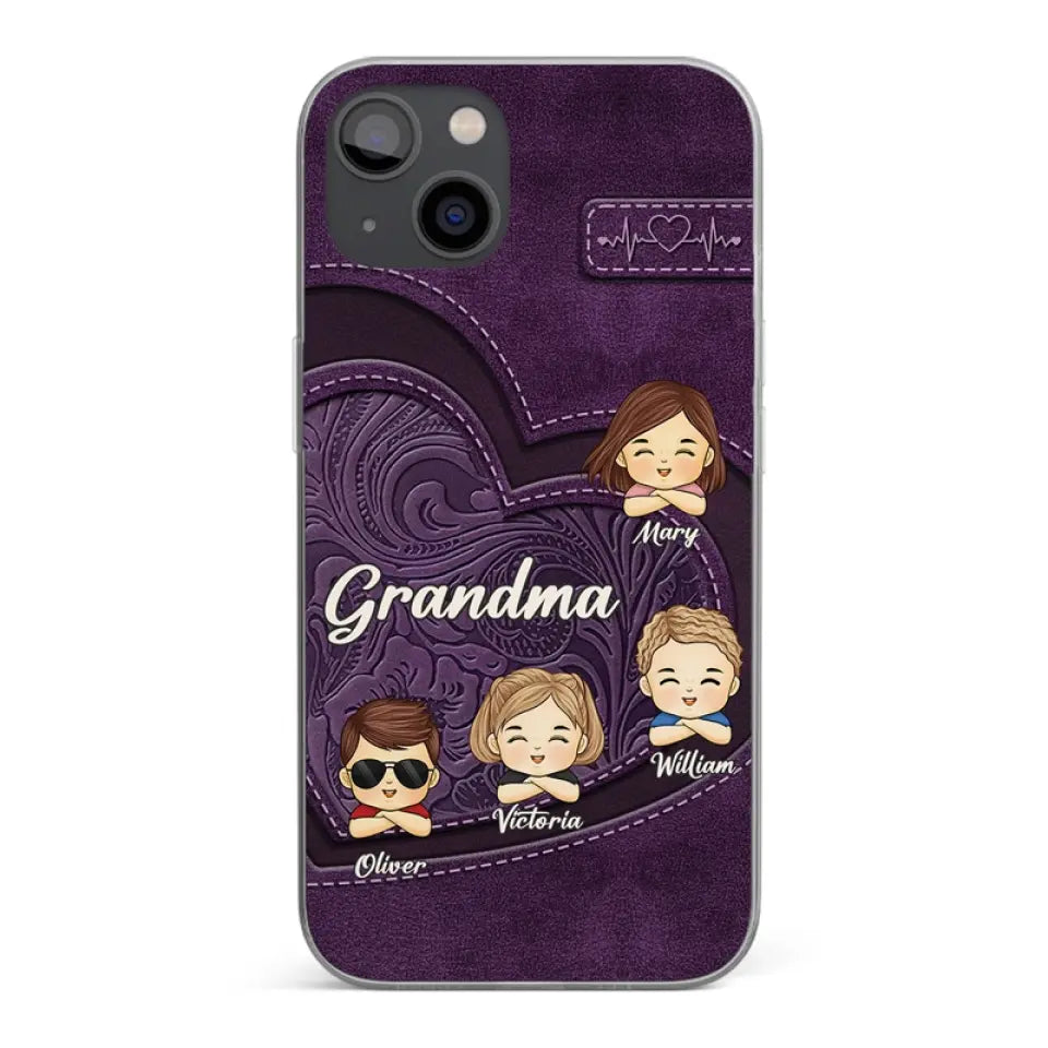 Votre amour inconditionnel nous enveloppe - Coque de téléphone transparente personnalisée pour famille - Cadeau pour maman, grand-mère