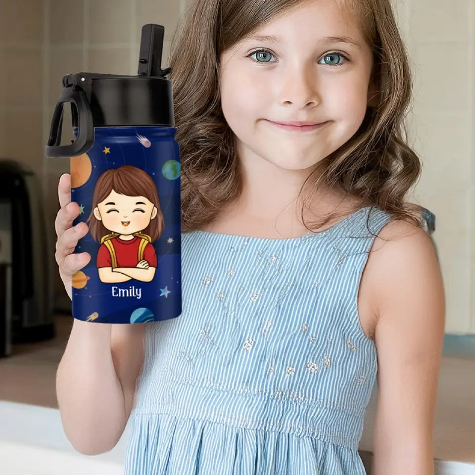 Je suis assez - Bouteille d'eau personnalisée pour enfant - Cadeau de rentrée scolaire pour enfant et petit-enfant