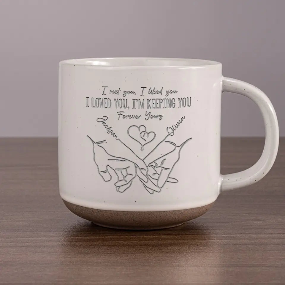 Tiens-moi la main - Tasse personnalisée en céramique pour couple - Cadeau pour mari et femme, anniversaire