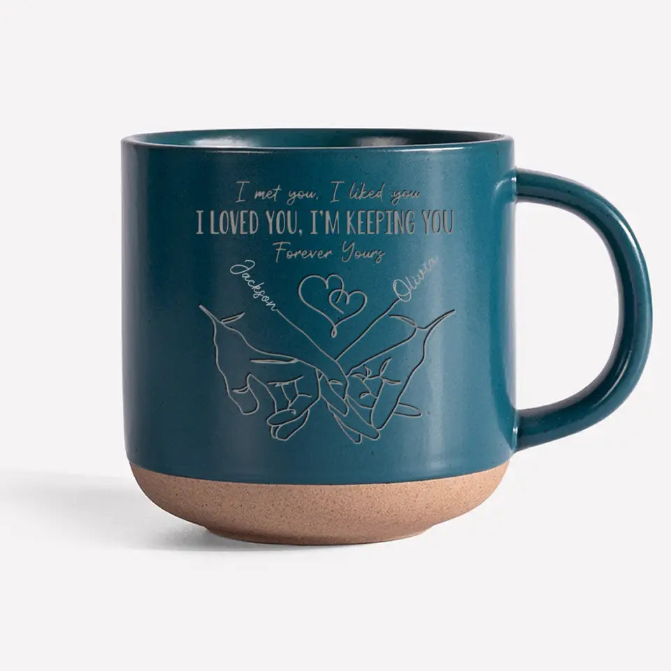 Tiens-moi la main - Tasse personnalisée en céramique pour couple - Cadeau pour mari et femme, anniversaire