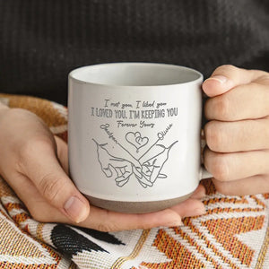 Tiens-moi la main - Tasse personnalisée en céramique pour couple - Cadeau pour mari et femme, anniversaire