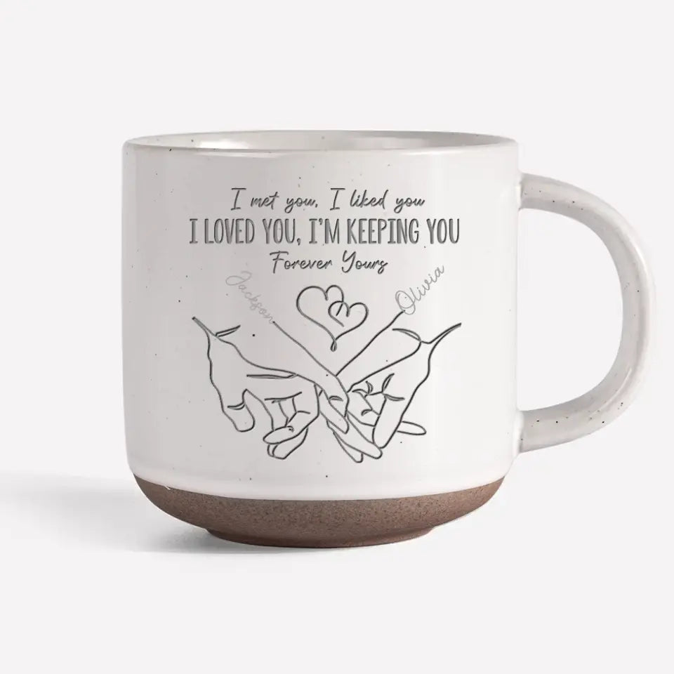 Tiens-moi la main - Tasse personnalisée en céramique pour couple - Cadeau pour mari et femme, anniversaire