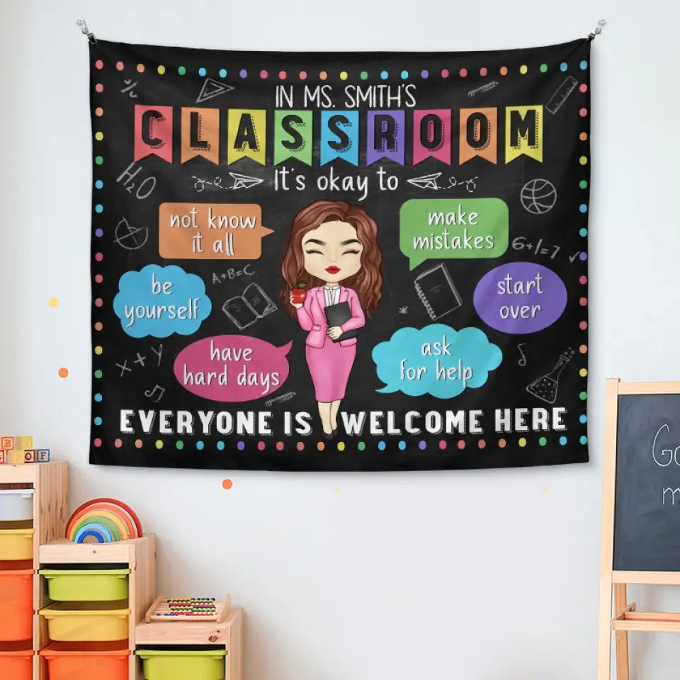 C'est bien d'être soi-même - Tapisserie personnalisée pour enseignant - Cadeau pour enseignant