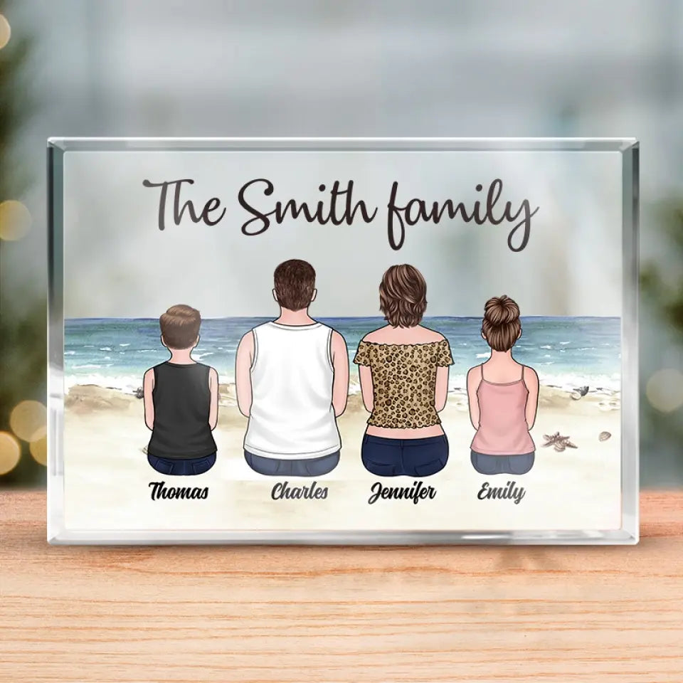 Objectifs de l'équipe de plage - Plaque rectangulaire en acrylique personnalisée pour la famille - Cadeau pour les membres de la famille