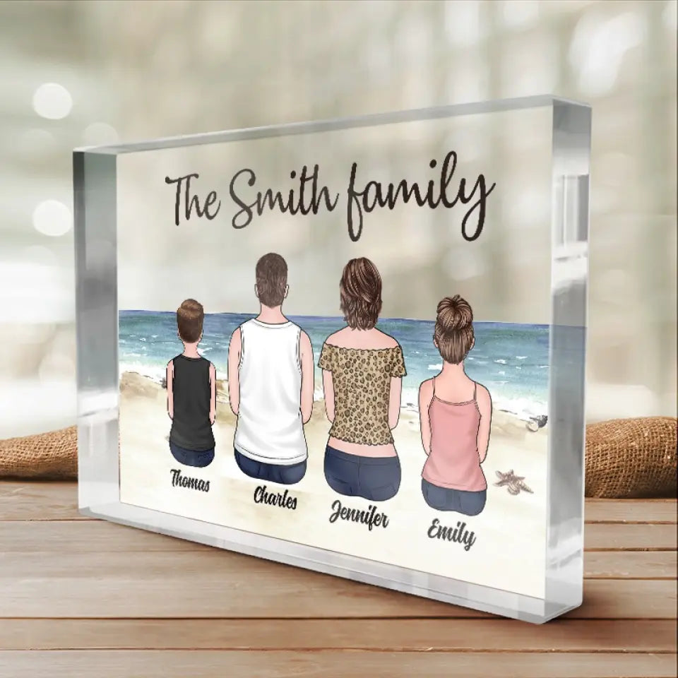 Objectifs de l'équipe de plage - Plaque rectangulaire en acrylique personnalisée pour la famille - Cadeau pour les membres de la famille