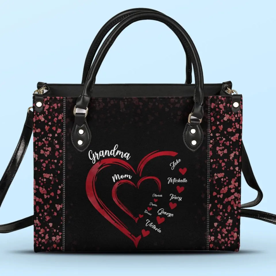 Maman sait beaucoup, mais grand-mère sait tout - Sac à main en cuir personnalisé pour la famille - Cadeau pour maman et grand-mère
