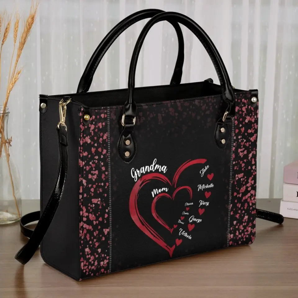 Maman sait beaucoup, mais grand-mère sait tout - Sac à main en cuir personnalisé pour la famille - Cadeau pour maman et grand-mère
