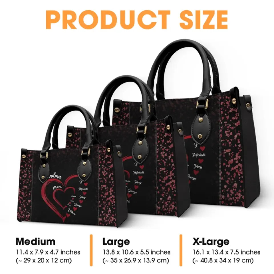 Maman sait beaucoup, mais grand-mère sait tout - Sac à main en cuir personnalisé pour la famille - Cadeau pour maman et grand-mère