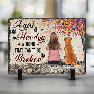 Un lien indéfectible - Pierre commémorative rectangulaire personnalisée avec support - Cadeau de condoléances pour les propriétaires et les amoureux des animaux