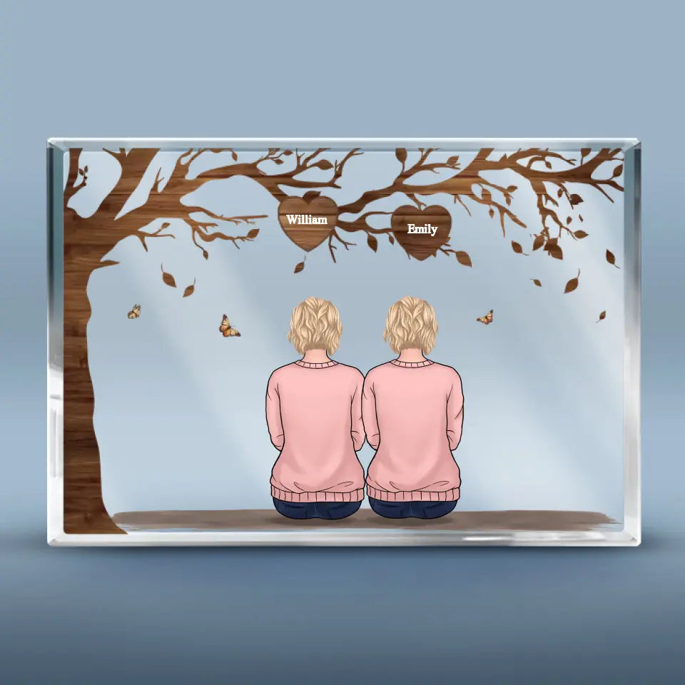 Là où la vie commence et où l'amour ne finit jamais - Plaque rectangulaire en acrylique personnalisée pour la famille - Cadeau pour les membres de la famille