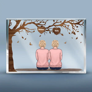Là où la vie commence et où l'amour ne finit jamais - Plaque rectangulaire en acrylique personnalisée pour la famille - Cadeau pour les membres de la famille