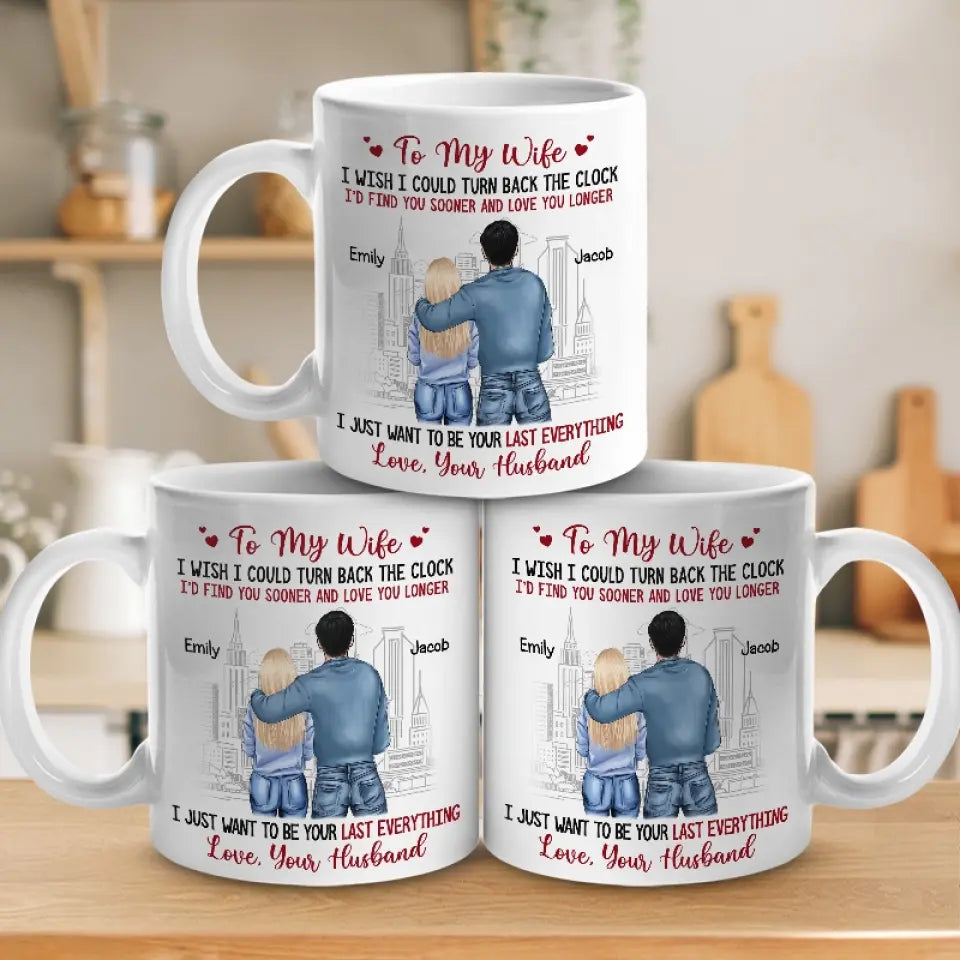 Une véritable histoire d'amour ne finit jamais - Mug personnalisé pour couple - Cadeau pour mari et femme, anniversaire