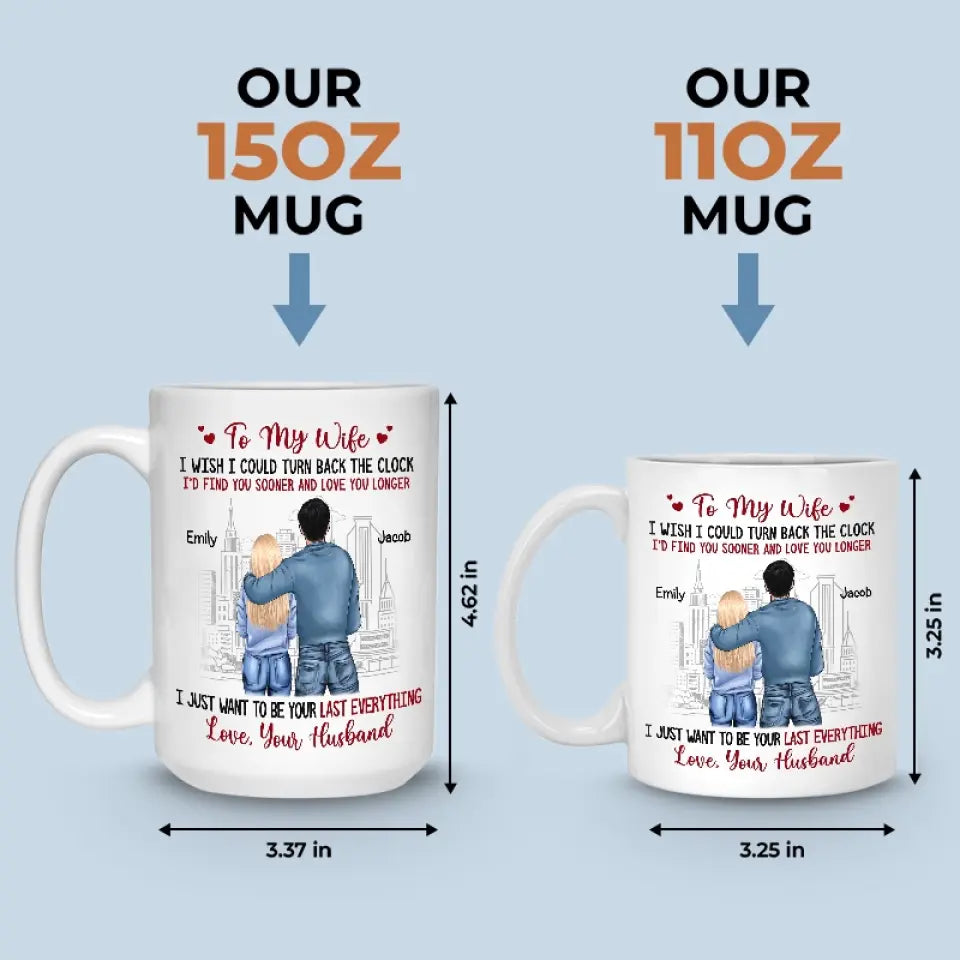 Une véritable histoire d'amour ne finit jamais - Mug personnalisé pour couple - Cadeau pour mari et femme, anniversaire