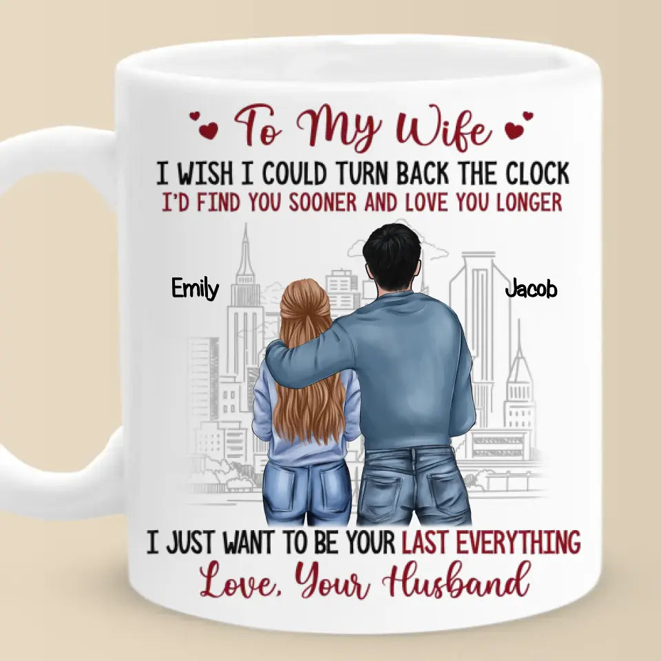 Une véritable histoire d'amour ne finit jamais - Mug personnalisé pour couple - Cadeau pour mari et femme, anniversaire