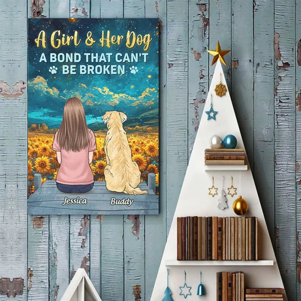 Notre lien est indestructible - Affiche horizontale personnalisée commémorative - Cadeau de condoléances pour les propriétaires et les amoureux des animaux