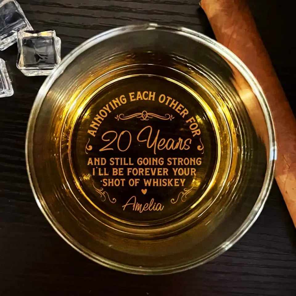 Je serai toujours ton verre de whisky - Verre à whisky personnalisé pour couple - Cadeau pour mari et femme, anniversaire