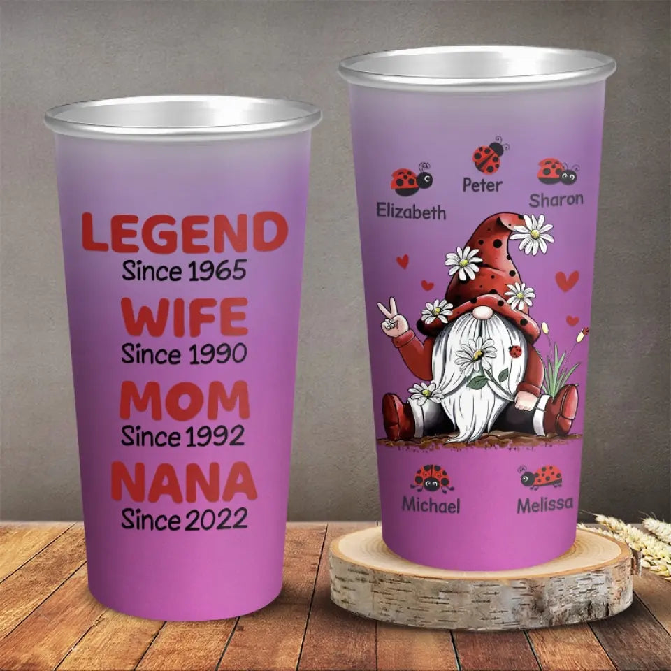 Legend Since - Gobelet personnalisé en aluminium à changement de couleur - Cadeau pour maman et grand-mère