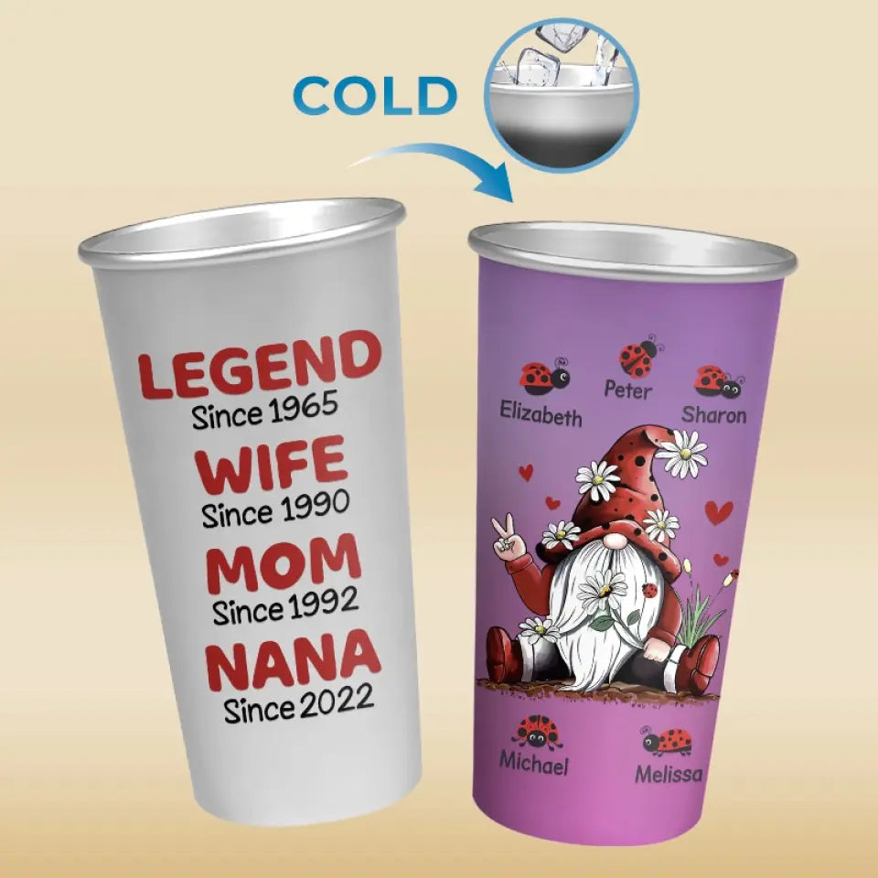 Legend Since - Gobelet personnalisé en aluminium à changement de couleur - Cadeau pour maman et grand-mère