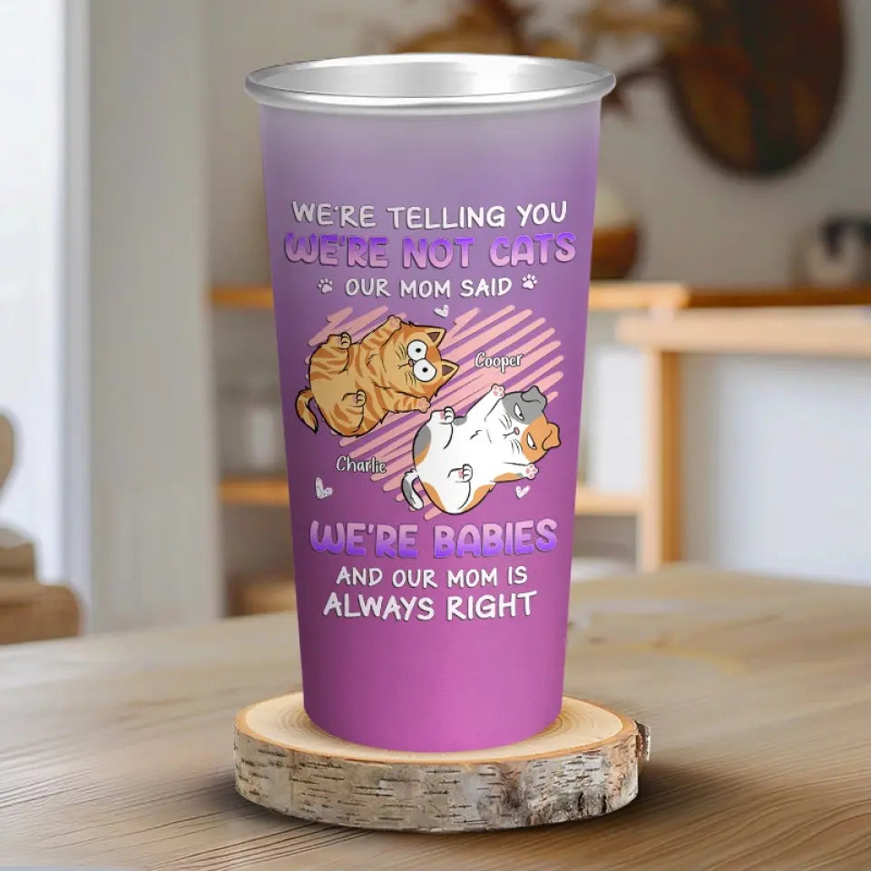Je ne suis pas un chat - Tasse personnalisée en aluminium changeant de couleur - Cadeau pour les propriétaires d'animaux et les amoureux des animaux