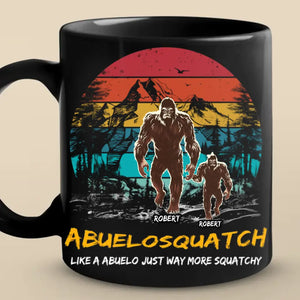 Papa Bigfoot - Mug noir personnalisé pour la famille - Cadeau pour papa et grand-père