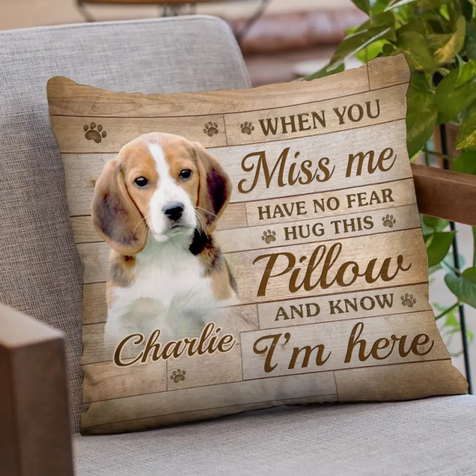 Photo personnalisée « Je te garderai toujours dans mon cœur » - Coussin personnalisé commémoratif - Cadeau de condoléances, cadeau pour les propriétaires d'animaux de compagnie, les amoureux des animaux