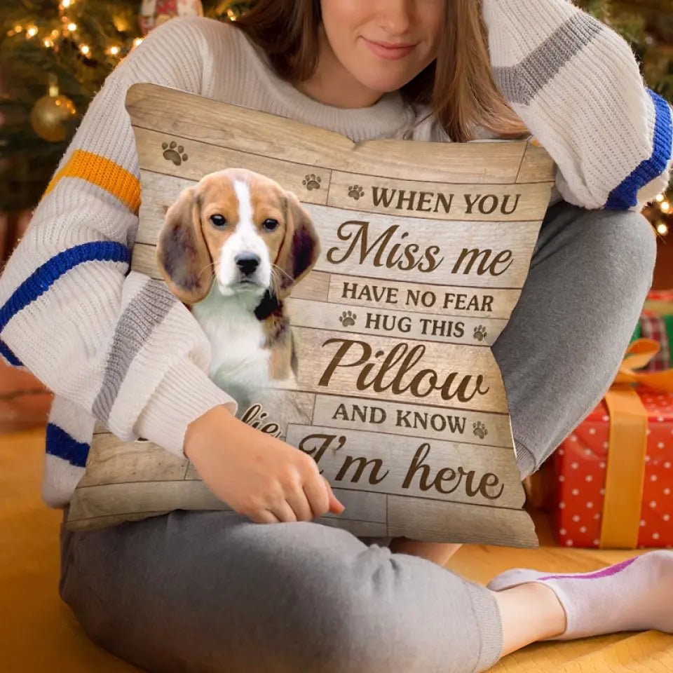Photo personnalisée « Je te garderai toujours dans mon cœur » - Coussin personnalisé commémoratif - Cadeau de condoléances, cadeau pour les propriétaires d'animaux de compagnie, les amoureux des animaux