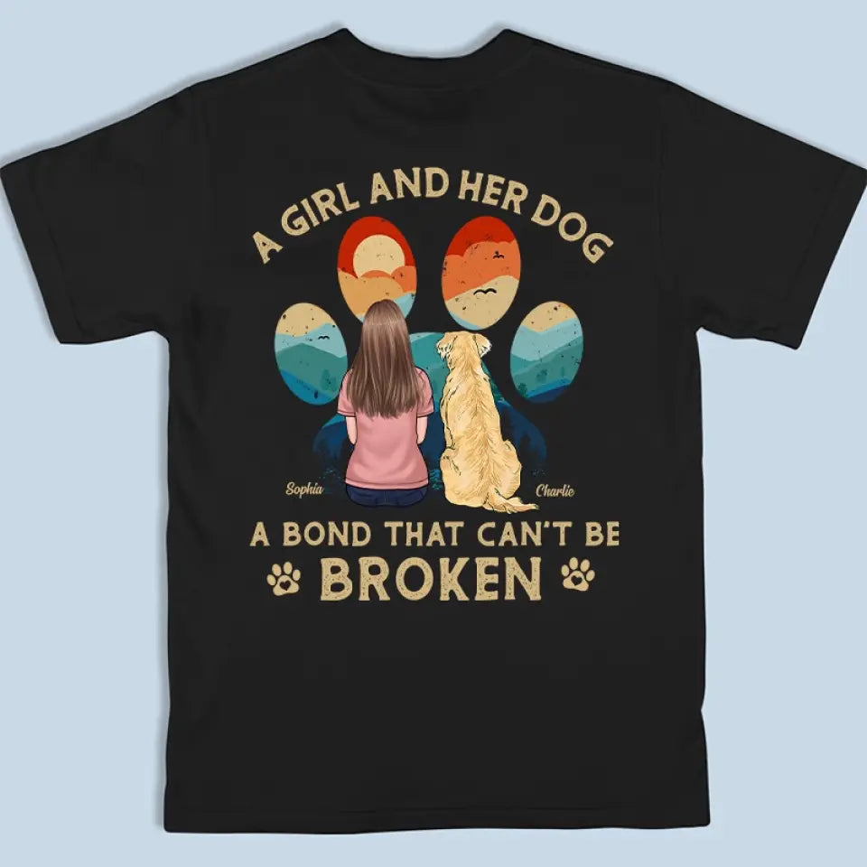 Un lien indéfectible - T-shirt, sweat à capuche et sweat-shirt unisexe personnalisé avec imprimé au dos pour chien - Cadeau pour propriétaires et amoureux des animaux
