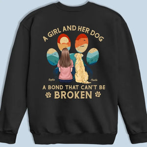 Un lien indéfectible - T-shirt, sweat à capuche et sweat-shirt unisexe personnalisé avec imprimé au dos pour chien - Cadeau pour propriétaires et amoureux des animaux