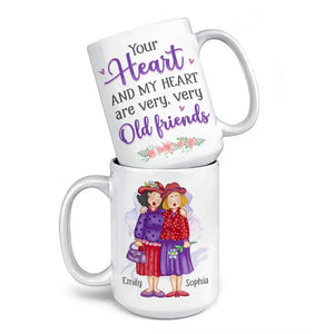 Ton cœur et mon cœur sont de très vieux amis - Mug personnalisé Bestie - Cadeau pour meilleures amies, BFF, sœurs