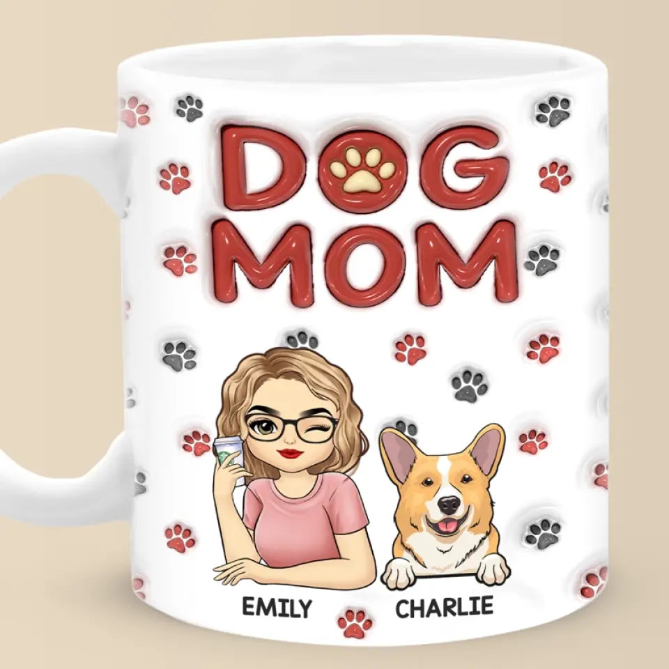 La vie est dure, les animaux la rendent meilleure - Mug personnalisé avec effet gonflé 3D pour chien et chat - Cadeau pour les propriétaires et les amoureux des animaux
