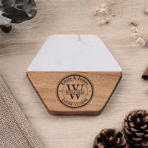 L'amour a été fait pour toi et moi - Dessous de verre en bois et marbre personnalisé pour couple - Cadeau pour mari et femme, anniversaire