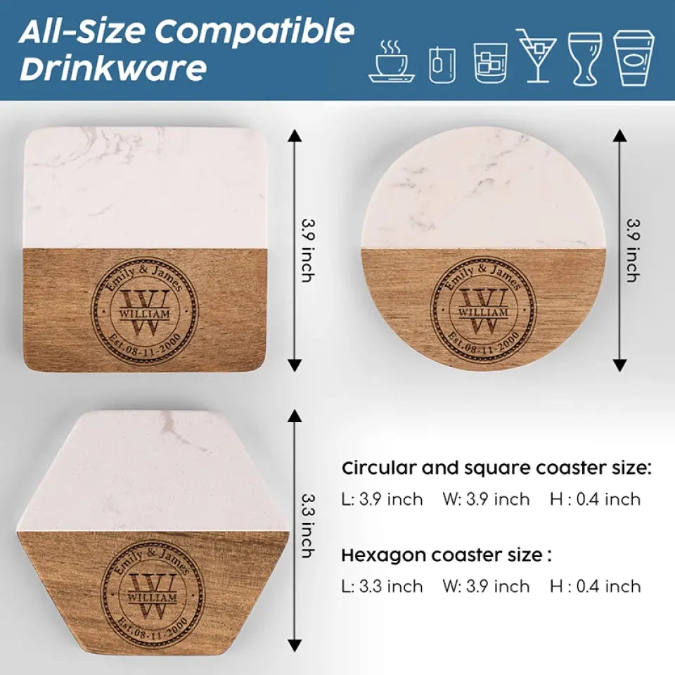 L'amour a été fait pour toi et moi - Dessous de verre en bois et marbre personnalisé pour couple - Cadeau pour mari et femme, anniversaire