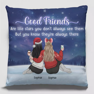 Un bon ami est comme un trèfle à quatre feuilles, difficile à trouver et chanceux à avoir - Coussin personnalisé Bestie - Cadeau de Noël pour meilleures amies, BFF, sœurs