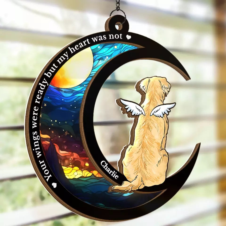 Tu me manques beaucoup - Attrape-soleil commémoratif personnalisé à suspendre à une fenêtre - Cadeau de condoléances pour les propriétaires et les amoureux des animaux