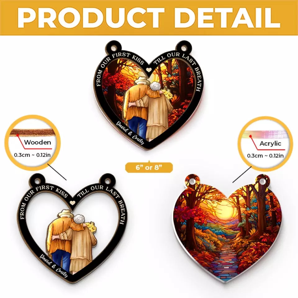Je veux vieillir avec toi - Attrape-soleil personnalisé pour fenêtre - Cadeau pour mari et femme, anniversaire
