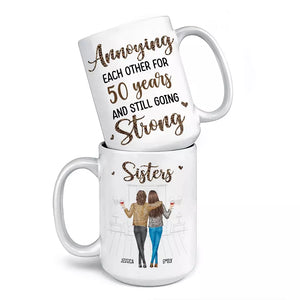 Sœurs de cœur, amies par choix - Mug personnalisé pour sœurs - Cadeau pour sœurs, frères et sœurs
