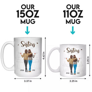 Sœurs de cœur, amies par choix - Mug personnalisé pour sœurs - Cadeau pour sœurs, frères et sœurs