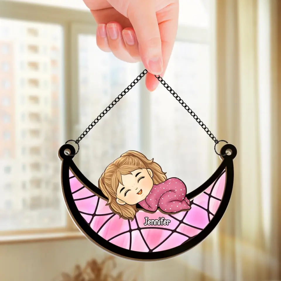 Petites mains, grands rêves, chéris pour toujours - Attrape-soleil personnalisé à suspendre à la fenêtre - Cadeau de Noël pour bébé, enfant, nouveau-né