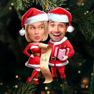 Photo personnalisée Le seul cadeau que je veux cette année est votre présence - Ornement personnalisé pour couple - Forme personnalisée en acrylique - Cadeau de Noël pour mari et femme, anniversaire