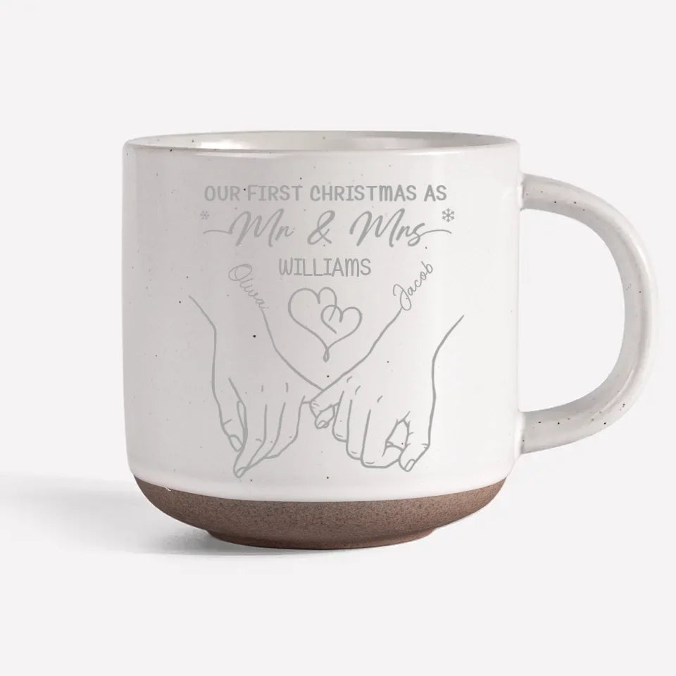 Notre premier Noël - Tasse en céramique personnalisée pour couple - Cadeau de Noël pour mari et femme, anniversaire, premier Noël