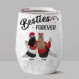 Avec toi, je peux être moi-même - Verre à vin personnalisé Bestie - Cadeau de Noël pour les meilleures amies, BFF, sœurs