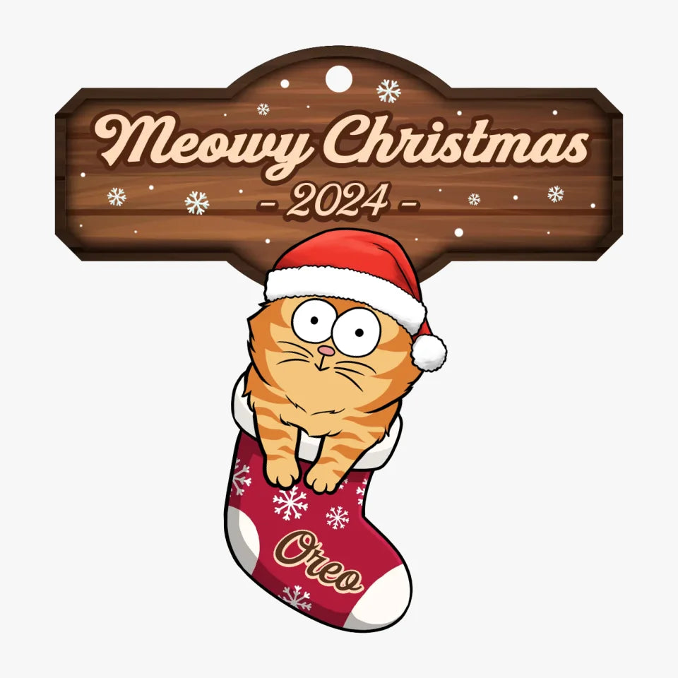 Décorez vos pattes avec beaucoup de griffes - Ornement personnalisé pour chat - Forme en bois personnalisée - Cadeau de Noël pour les propriétaires et les amoureux des animaux