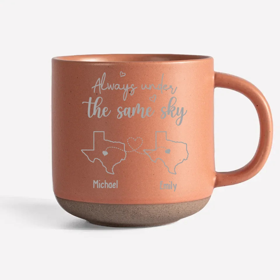 Toujours sous le même ciel - Mug personnalisé en céramique pour couple - Cadeau pour mari et femme, anniversaire