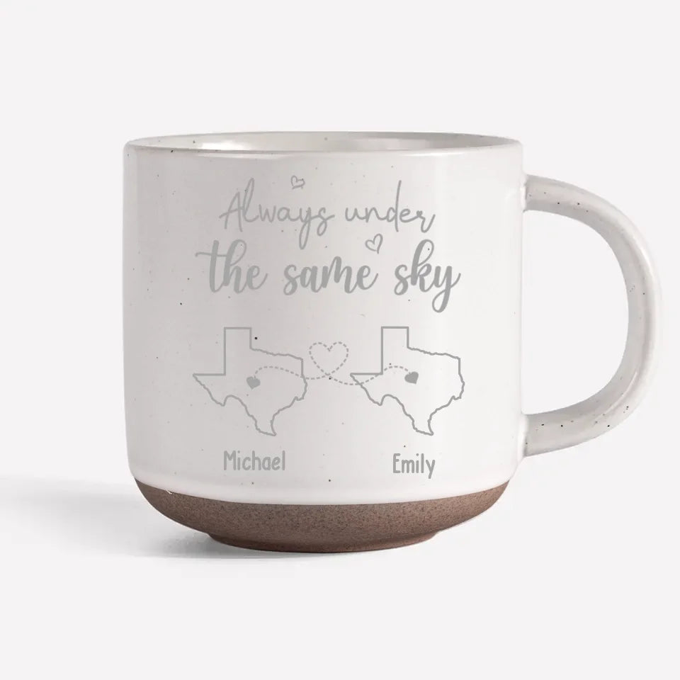 Toujours sous le même ciel - Mug personnalisé en céramique pour couple - Cadeau pour mari et femme, anniversaire